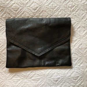 Oversize faux leather clutch